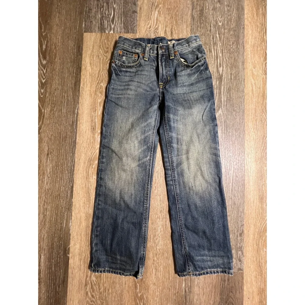 Polo Ralph Lauren Jeans Kids Size 7 Blue Excellent Straight Leg Faded Denim